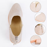 Autumn Women Shoes Retro High Heel Ankle Boots - Serenity Spaces