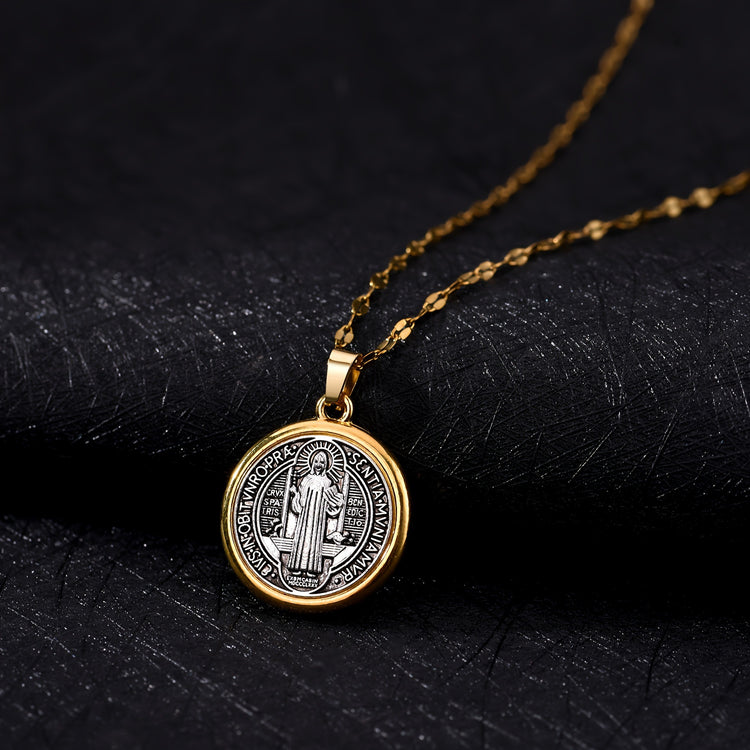 St. Benedict Necklace with Cross Charm - Serenity SpacesSt. Benedict Necklace with Cross Charm