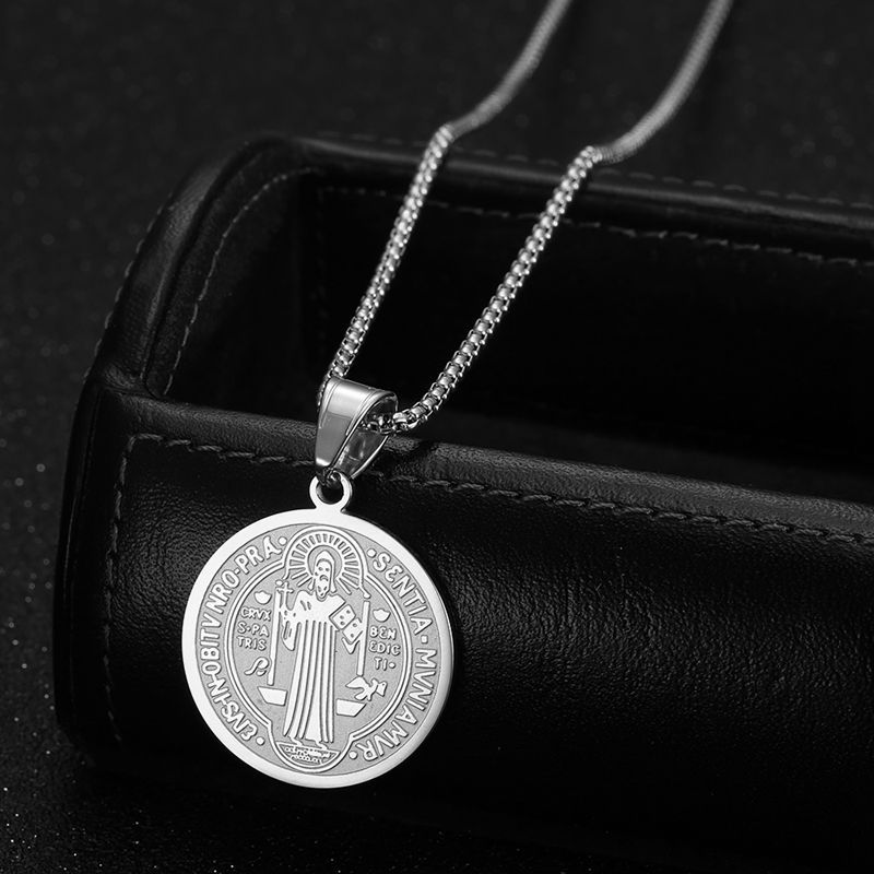 Stainless Steel Priest St Benedict Necklace - Serenity Spaces