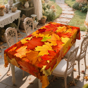 Gnizamafall Autumn Decoration Thanksgiving Gift Rectangular round Tablecloth, Maple Leaf Pattern Design, Thanksgiving Decoration