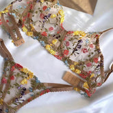 Lace Stitching Sexy Lace - up Lingerie Two - piece Set - Serenity Spaces