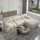 Nordic Modern Apartment Furniture Fabric Buckle Design Sofa Living Room Couch Light Luxury Sponge Sofa For Lock Design - Serenity Spaces