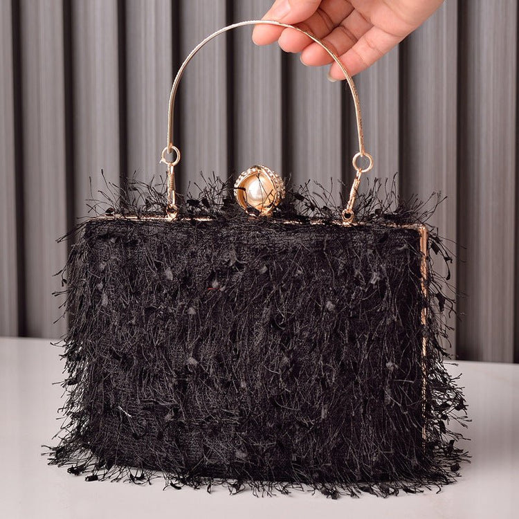 Tassel Handbags Women Dress Party Evening Bag Fashion Luxury Designer Square Bags Crossbody Shoulder Bag Ladies - Serenity Spaces