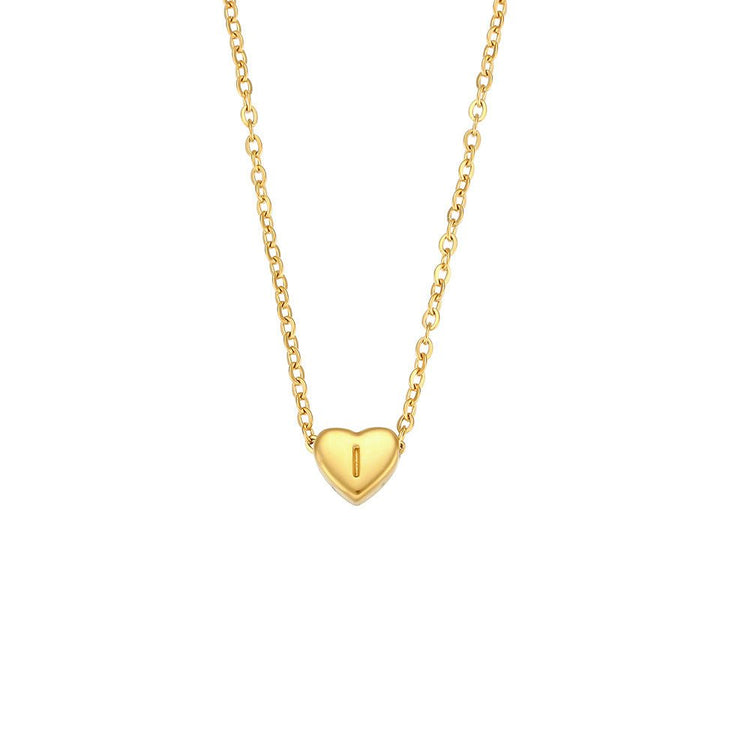 Heart Initial Gold Necklace - Serenity Spaces