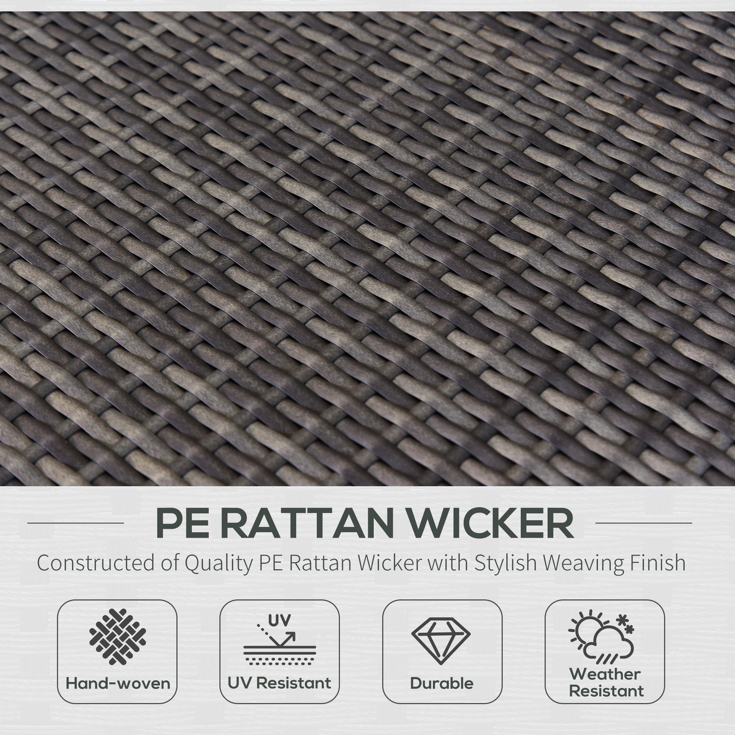 7 Piece Wicker Patio Furniture For Backyard Outdoor Sectional Sofa With Cushions Tempered Glass Coffee Table Pillows Gray - Serenity Spaces