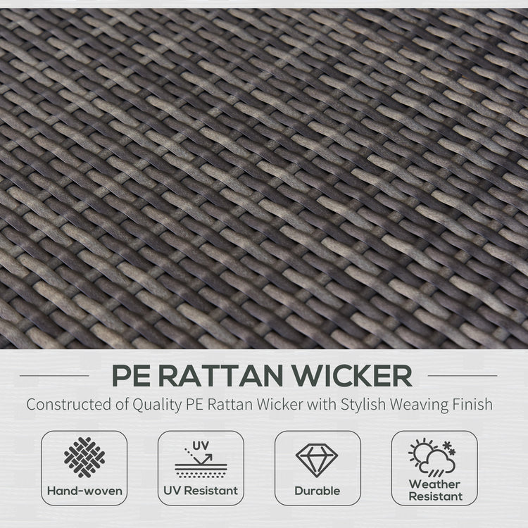 7 Piece Wicker Patio Furniture For Backyard Outdoor Sectional Sofa With Cushions Tempered Glass Coffee Table Pillows Gray - Serenity Spaces