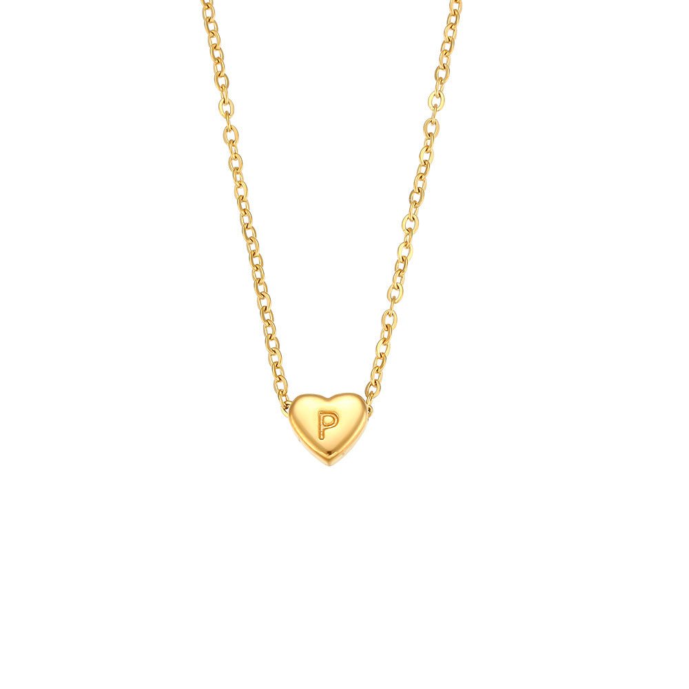 Heart Initial Gold Necklace - Serenity Spaces