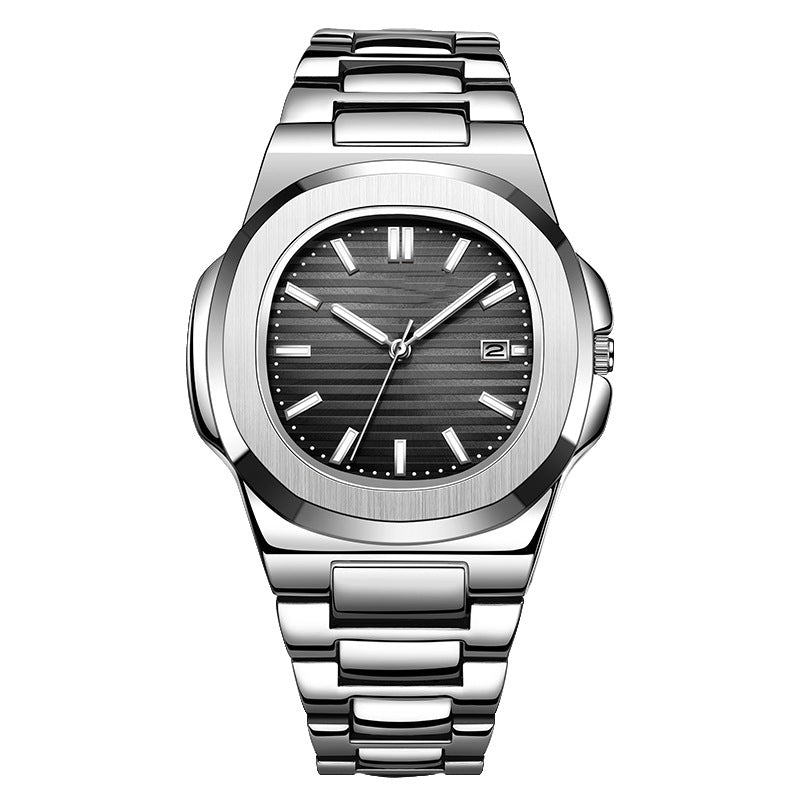 Fashion Steel Belt Calendar Luminous Watch Men - Serenity Spaces