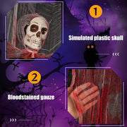 Halloweendecorations, Horror Hanging Skeleton White Gauze Hanging Halloween Props Yard Bar Garden Halloween Decorations for Party and Halloween, Decoración De Halloween