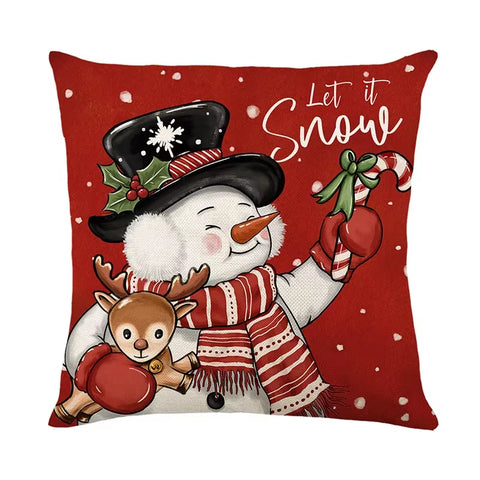 45Cm Christmas Decorations Christmas Cushion Cover Pillowcase 2024 for Home Ornament Xmas New Year Christmas Decor 2025 Home