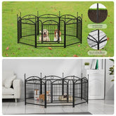 Dog Playpen Indoor 24 Inch 8 Panel Metal Dog Playpen - Serenity Spaces