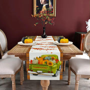 Thanksgiving Table Runner, Fall Table Runner Thanksgiving Decorations Green Truck Thanksgiving Table Decorations for Indoor Outdoor Thanksgiving Party Dining Table Decor (13" X 72")