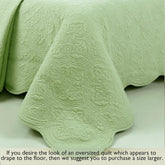 100% Cotton Medallion Matelasse Embossed Bedding Quilt Set, Reversible Lightweight Bedspread, Coverlet for All Season (Blantyre - Green, Twin - 2 Piece) - Serenity Spaces