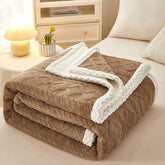 Blanket Double Thickened Warm Coral Fleece Sofa Blanket - Serenity Spaces