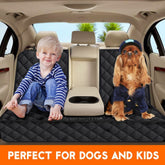 Dog Car Seat Cover, Back Seat Cover for Dogs Pet Car Seat Protector Waterproof Bench Car Seat Cover, Non - Slip Reat Seat Cover Fits Middle Armrest for Most Cars Trucks Suvs - Black - Serenity Spaces