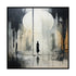 Handmade Oil Painting Canvas Wall Art Decoration Black And White Abstract Artwork Medieval Black Neoclassicism Wall Decor Street For Home Office Decor - Serenity Spaces