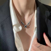Vintage Gothic Heart Crown Angel Wings Pendant Necklaces For Women Fashion Exquisite Love Shape Clavicle Chain Choker Jewelry Fashion Jewelry - Serenity Spaces