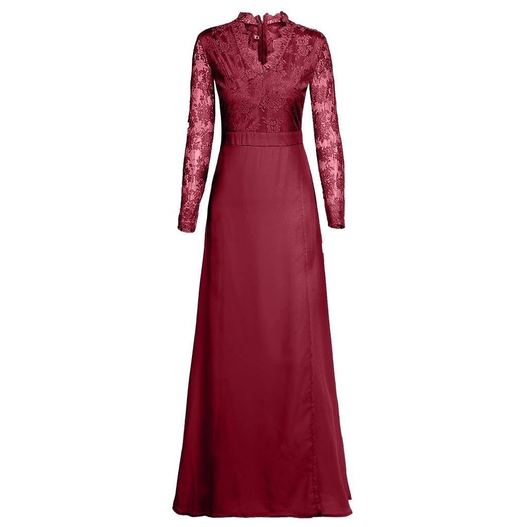 Women V - neck Sexy Lace Elegant Wedding Party Dresses - Serenity Spaces