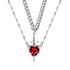 Gothic Punk One Arrow Through The Heart Creative Two Color Couple Necklace Red Rhinestone Heart Dagger Necklace Good Friend Gift Fashion Jewelry - Serenity Spaces