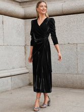 Gold Velvet High Sense Dress Elegant Temperament - Serenity Spaces