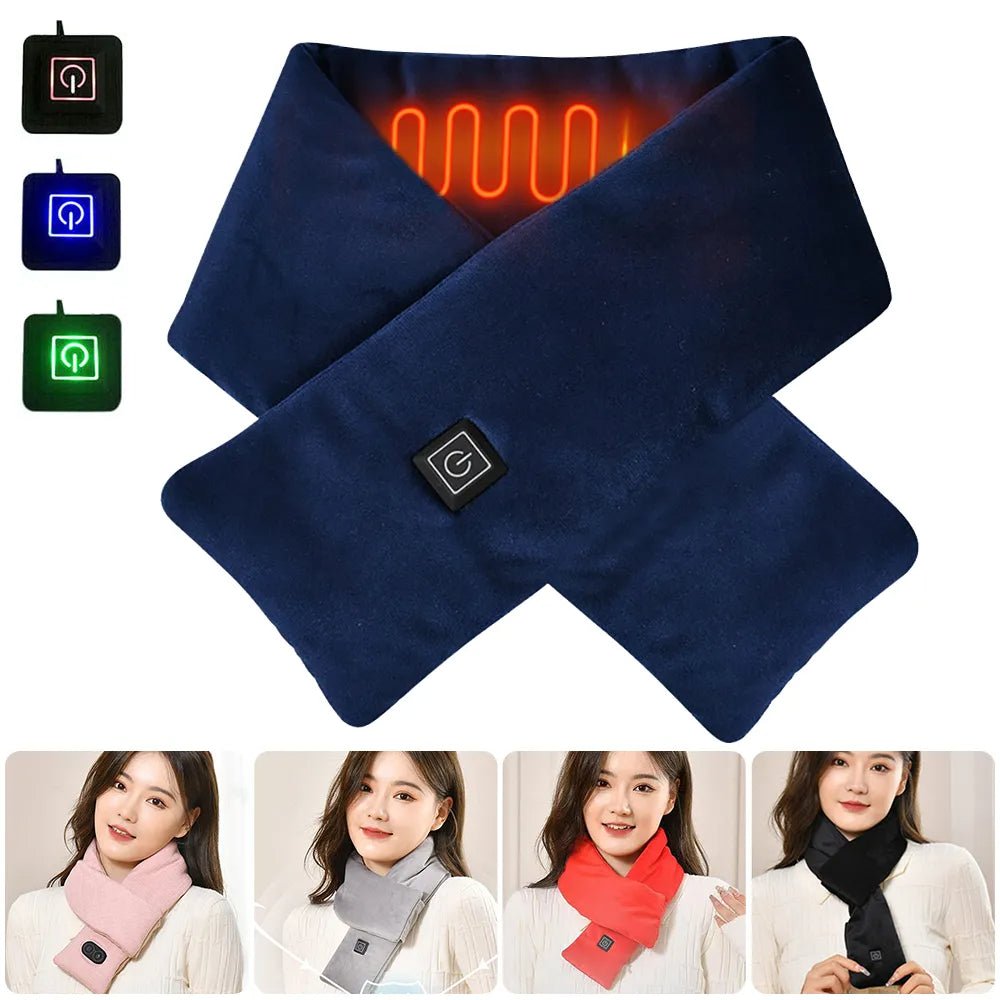 USB Heating Scarf 3 Temperature Settings Adjustable USB Charging Heat Control Neck Warmer - Serenity Spaces