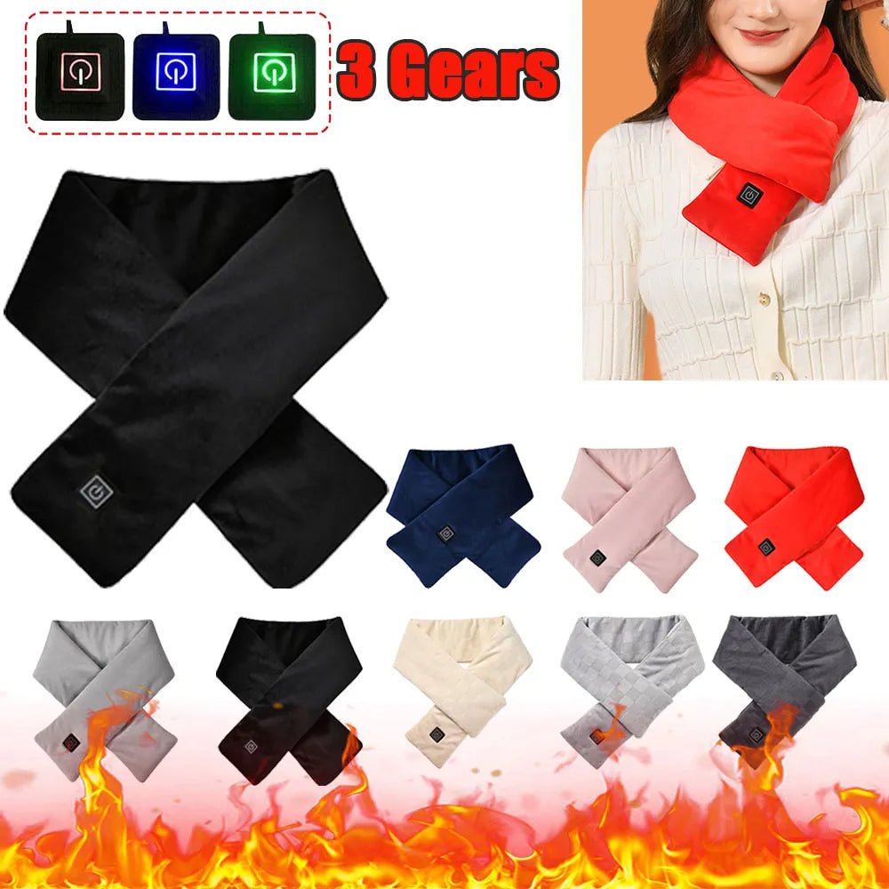 USB Heating Scarf 3 Temperature Settings Adjustable USB Charging Heat Control Neck Warmer - Serenity Spaces