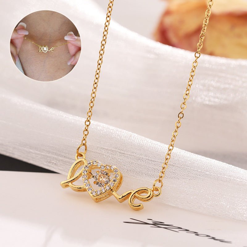 Valentines Day Gift New Titanium Steel Necklace Fashion New Love Smart Necklace Female Clavicle Chain Fashion Jewelry Woman - Serenity Spaces