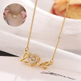 Valentines Day Gift New Titanium Steel Necklace Fashion New Love Smart Necklace Female Clavicle Chain Fashion Jewelry Woman - Serenity Spaces