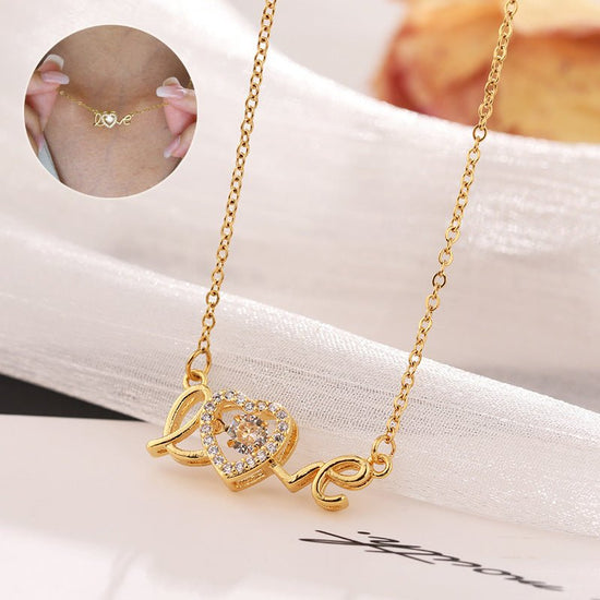 Valentines Day Gift New Titanium Steel Necklace Fashion New Love Smart Necklace Female Clavicle Chain Fashion Jewelry Woman - Serenity Spaces