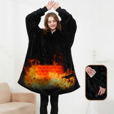 USB Heated Wearable Blanket Oversized Lazy Hoodie With Large Heating Area Back Cozy Warm Sherpa Hoodie Blanket No Battery Pack - Serenity Spaces