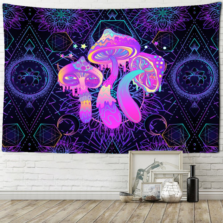 Dream Mushroom Psychedelic Rug Boho Home Decor - Serenity Spaces