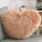 Throw Pillows Heart Shape Long Plush Fluffy Shaggy Cushion Cover Sofa Cushions Decorative Pillow Covers Pillowcase White - Serenity Spaces