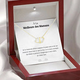 Fashion Double Heart Love Necklace With Rhinestones Inlaid Zircon Mother Valentine&
