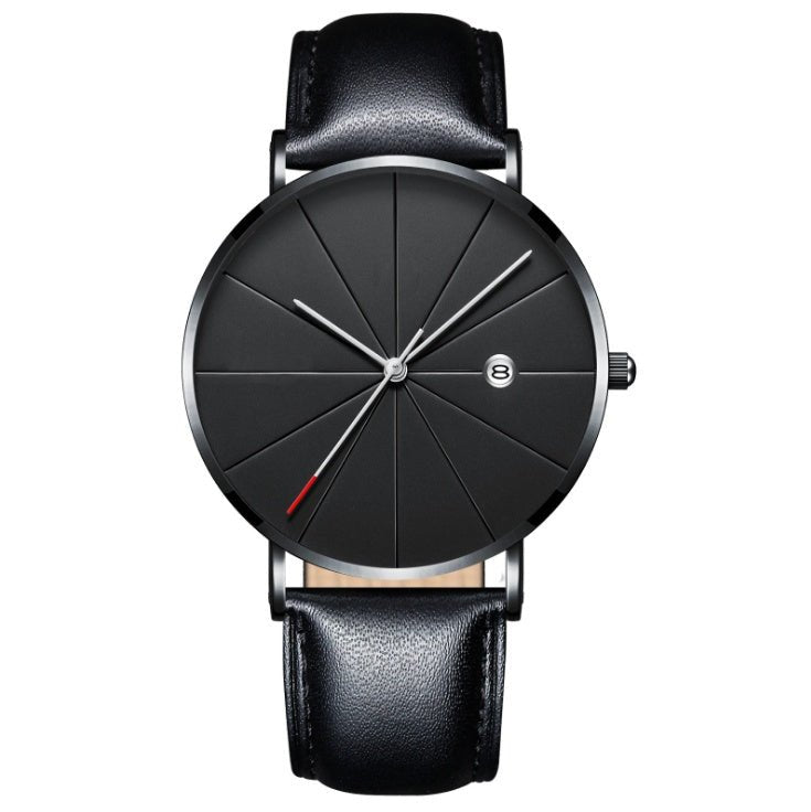 Simple calendar watch male creative waterproof quartz watch - Serenity Spaces