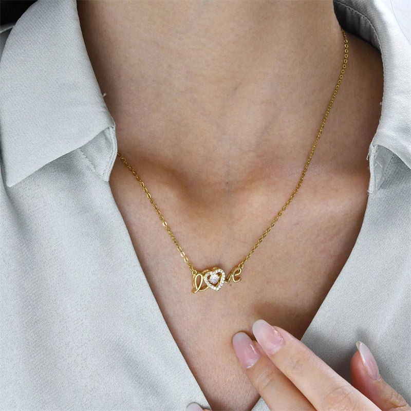Valentines Day Gift New Titanium Steel Necklace Fashion New Love Smart Necklace Female Clavicle Chain Fashion Jewelry Woman - Serenity Spaces