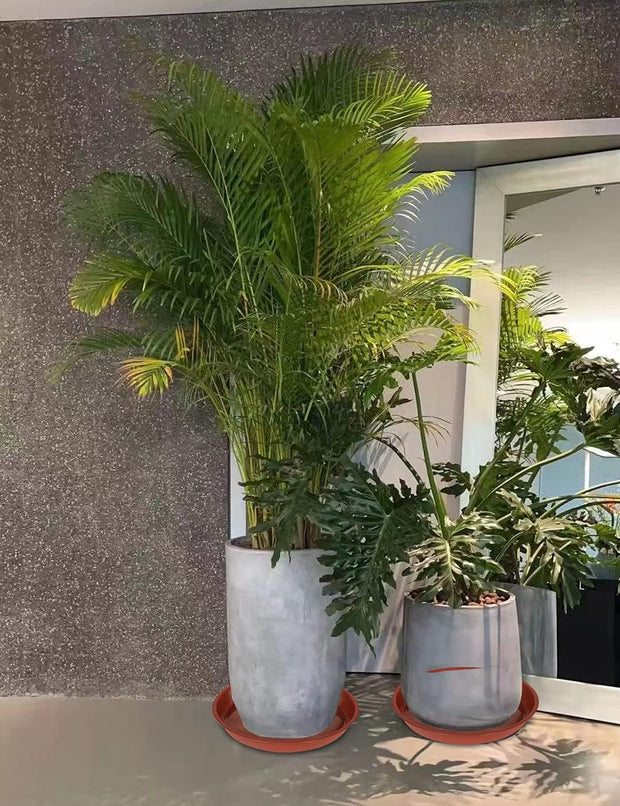 Plant Saucer 18 Inch (16.5 Inch Base), Pack of 6, Large Plastic Flower Plant Saucers Round, Planter Trays for Pots, Plant Tray for Planters 17-18", Plant Saucers 18 Inch (Terracotta Color)