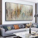 Handmade Abstract Oil Painting On Canvas Light Luxury Horizontal Wall Art For Living Room Bedroom Decor - Serenity Spaces