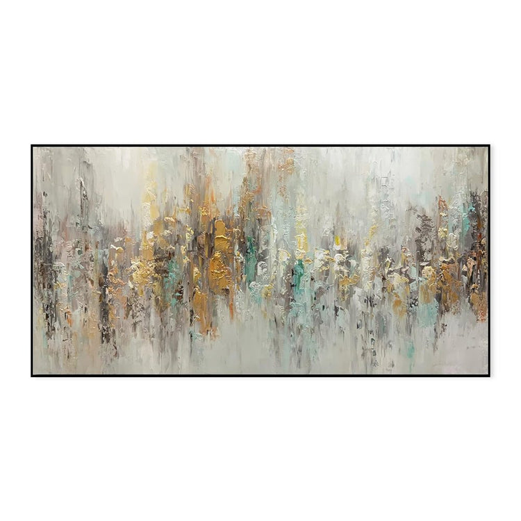 Handmade Abstract Oil Painting On Canvas Light Luxury Horizontal Wall Art For Living Room Bedroom Decor - Serenity Spaces