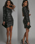 One Shoulder Long Sleeve Party Dress Women - Serenity Spaces