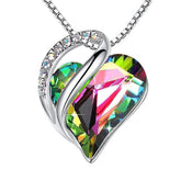 925 Sliver Heart Shaped Geometric Necklace Jewelry Women&
