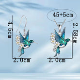 Hummingbird Pendant Necklace Eardrop Set - Serenity Spaces
