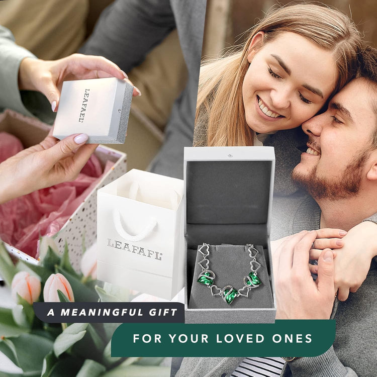 Infinity Love Heart Link Bracelets, Birthstone or Healing Stone Crystal Bracelet for Women, Silver Tone Jewelry Gifts for Her, 7 - Inch Chain and 2 - Inch Extender - Serenity Spaces