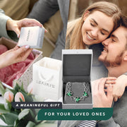 Infinity Love Heart Link Bracelets, Birthstone or Healing Stone Crystal Bracelet for Women, Silver Tone Jewelry Gifts for Her, 7-Inch Chain and 2-Inch Extender