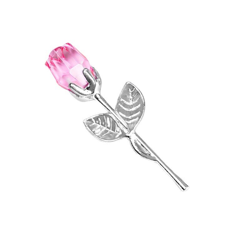 Metal Crystal Rose Decorations - Serenity Spaces