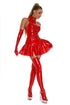 Patent PU Leather Mirror Lingerie Women Tight One Piece Dress - Serenity Spaces