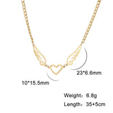 Hollow Heart Angel Wing Necklace - Serenity Spaces