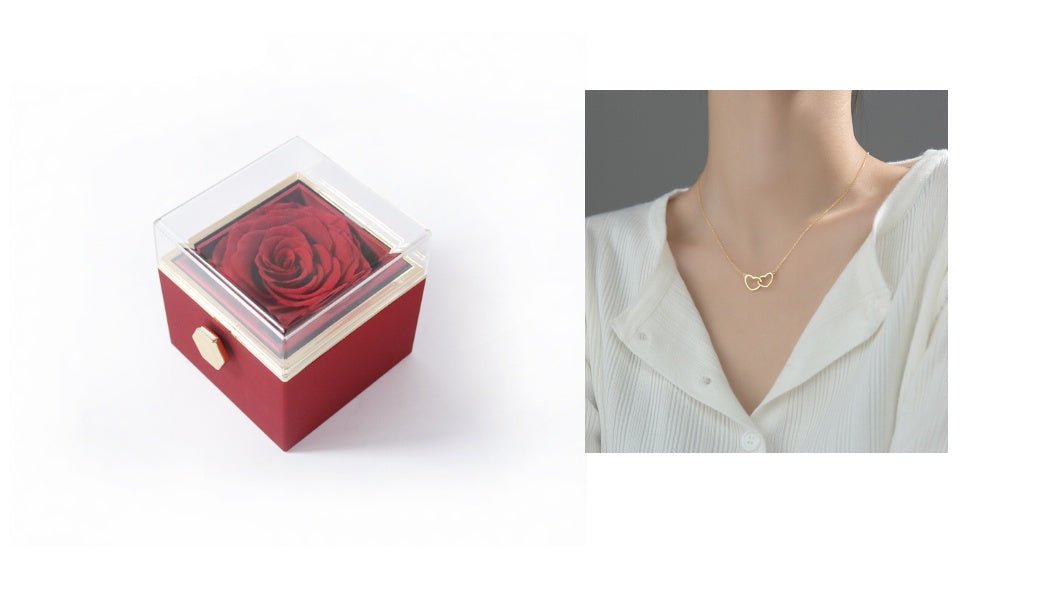 Fashion Acrylic Rotating Rose Jewelry Box - Serenity Spaces