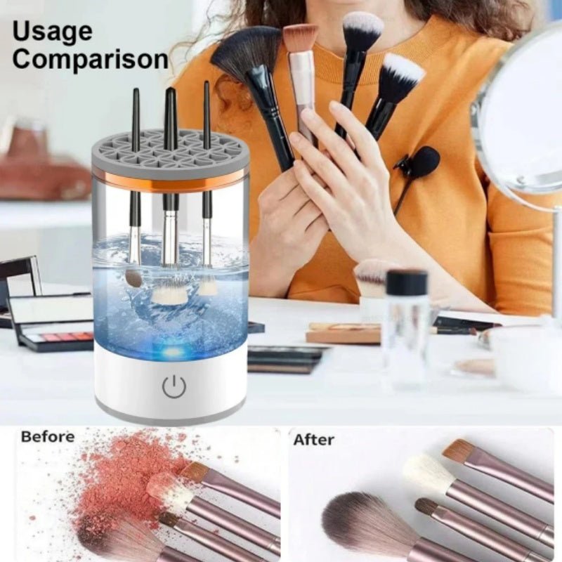 Makeup Brush Cleaner Automatic Rotating Makeup Brush Cleaner USB Portable Electric Cosmetic Makeup Brush Rotary Washing Machine - Serenity Spaces