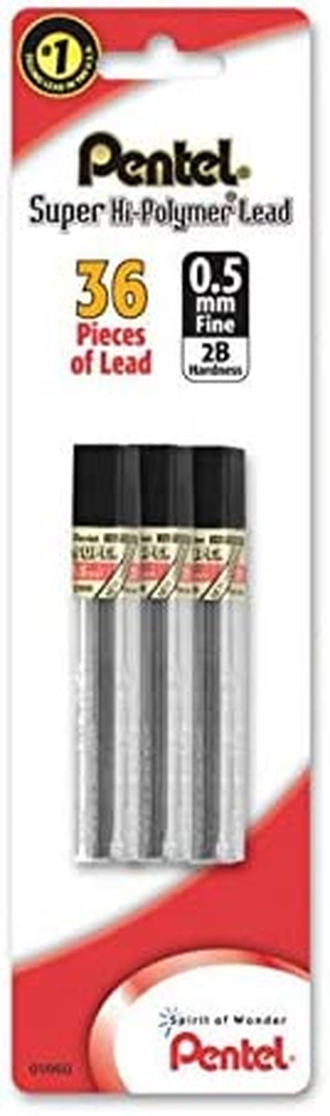 ® Super Hi-Polymer® Leads, 0.5 Mm, 2B, 12 Leads per Tube, Pack of 3 Tubes