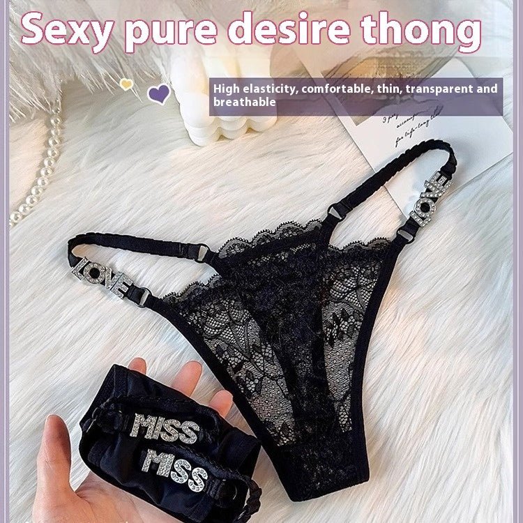 LOVE Rhinestone Letters T - back Women&